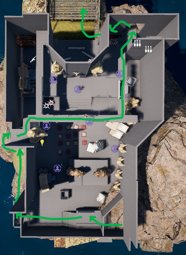 Edificio entrada - Stealth - Lineas